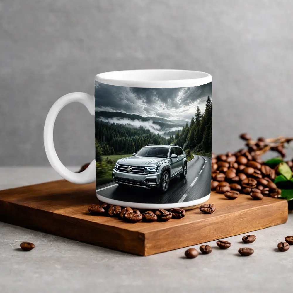 Volkswagen Atlas SUV Stormy Forest Road Drive – Mugs
