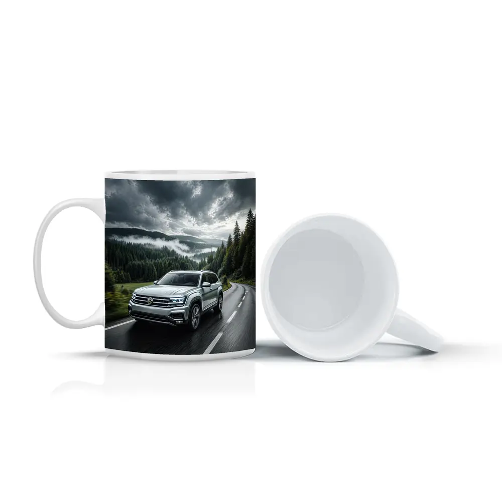 Volkswagen Atlas SUV Stormy Forest Road Drive – Mugs
