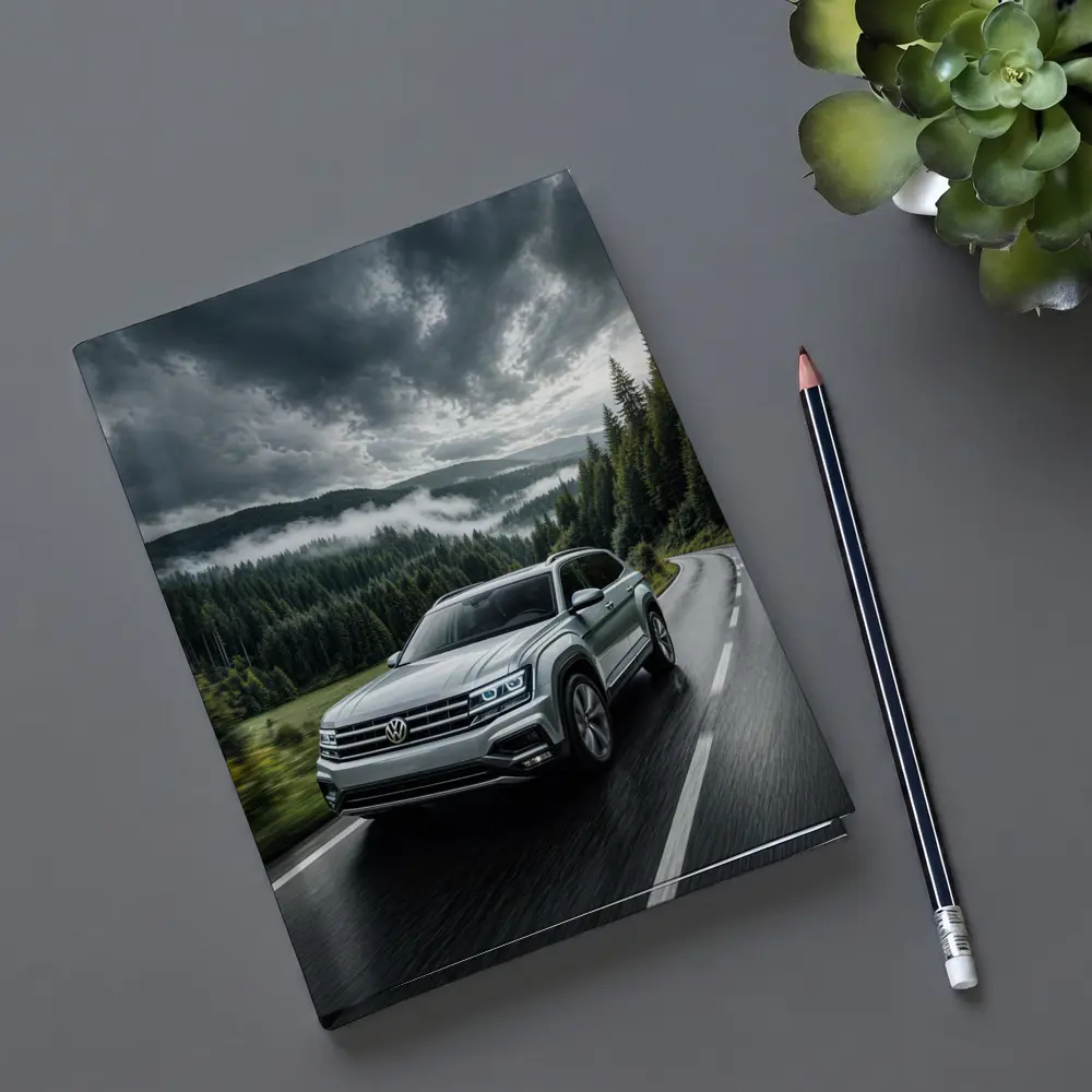 Volkswagen Atlas SUV Stormy Forest Road Drive – Notebooks