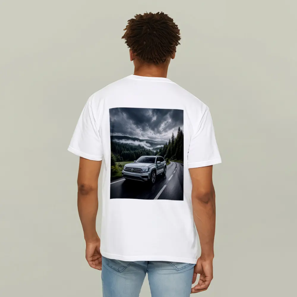 Volkswagen Atlas SUV Stormy Forest Road Drive – T-Shirts