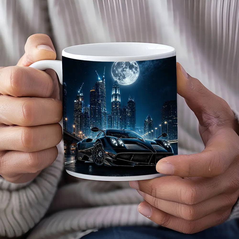 Pagani Huayra Black Supercar City Night – Mugs