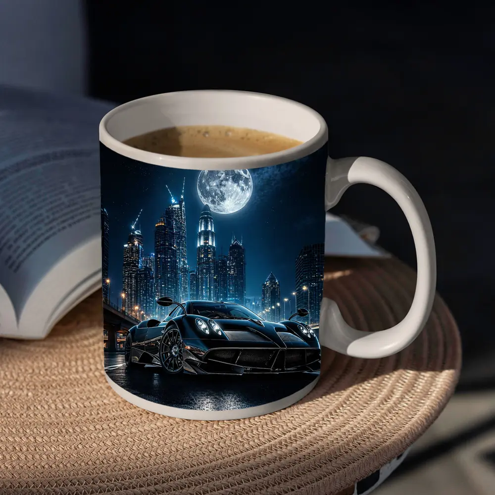 Pagani Huayra Black Supercar City Night – Mugs
