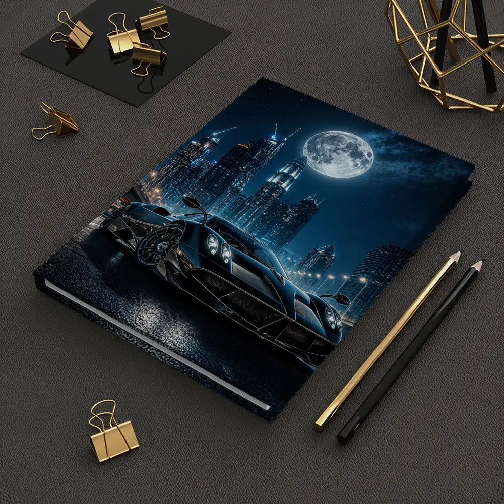 Pagani Huayra Black Supercar City Night – Notebooks