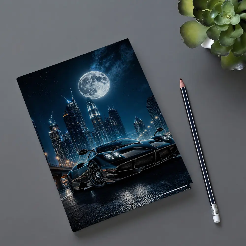 Pagani Huayra Black Supercar City Night – Notebooks