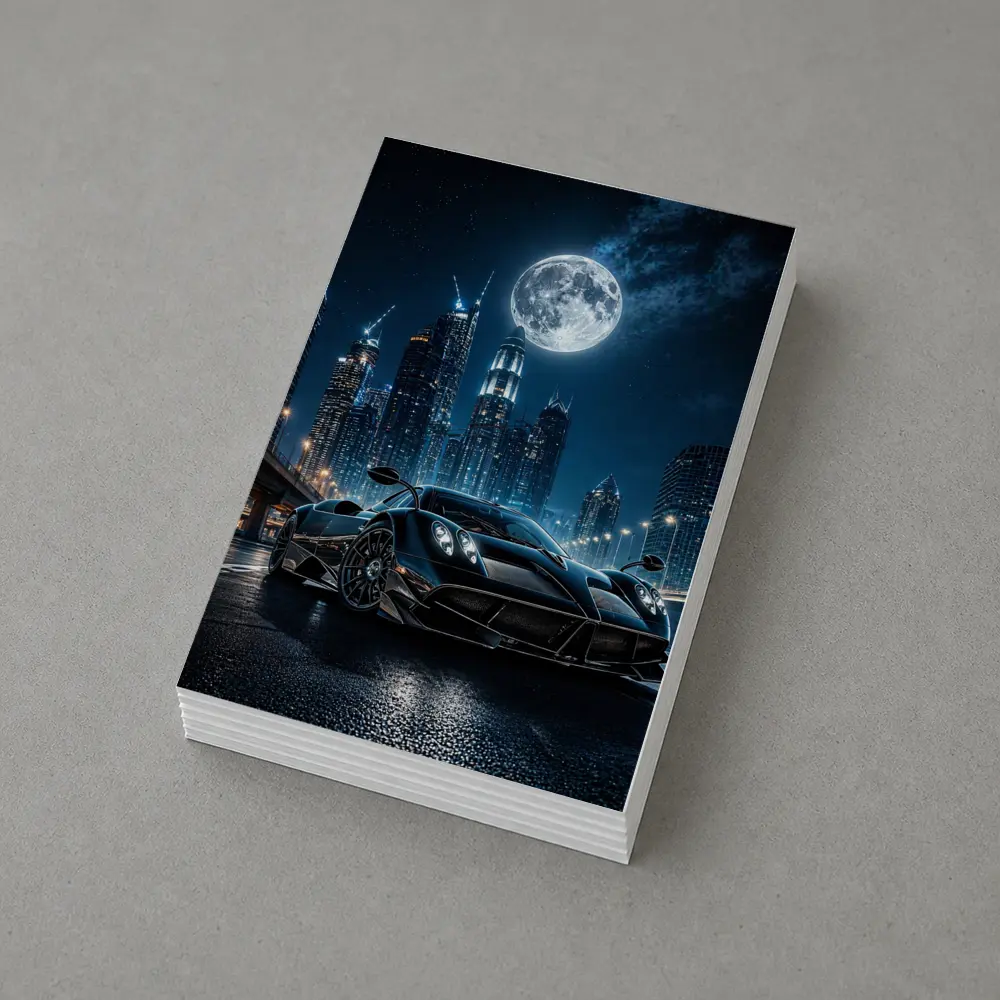 Pagani Huayra Black Supercar City Night – Postcards