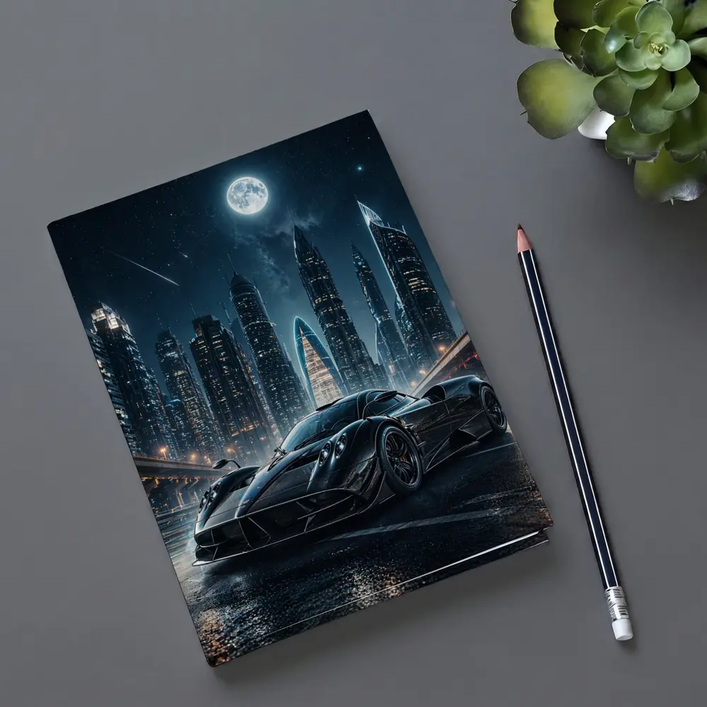 Pagani Huayra Black Supercar City Night – Notebooks