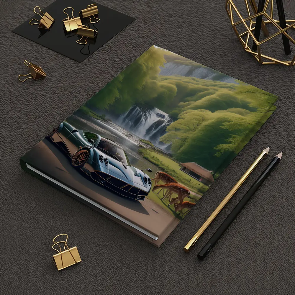 Pagani Huayra Supercar Near Waterfall Deer – Notebooks