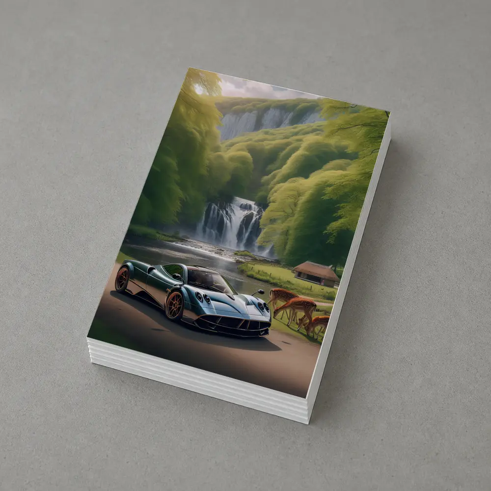Pagani Huayra Supercar Near Waterfall Deer – Postcards