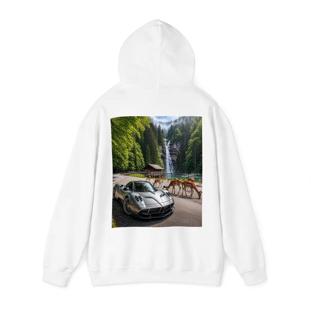 Pagani Huayra Silver Supercar Waterfall Forest – Hoodies