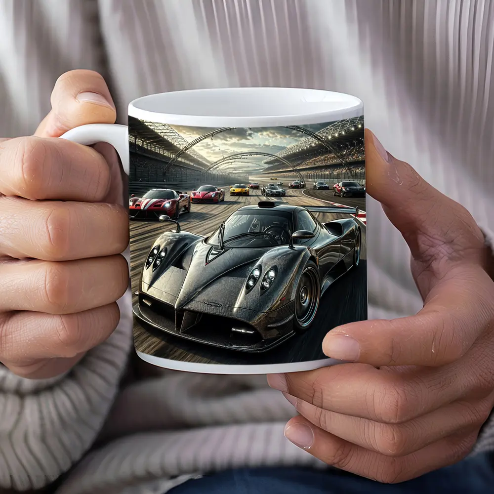 Pagani Zonda Racing on Track Dramatic Sky – Mugs
