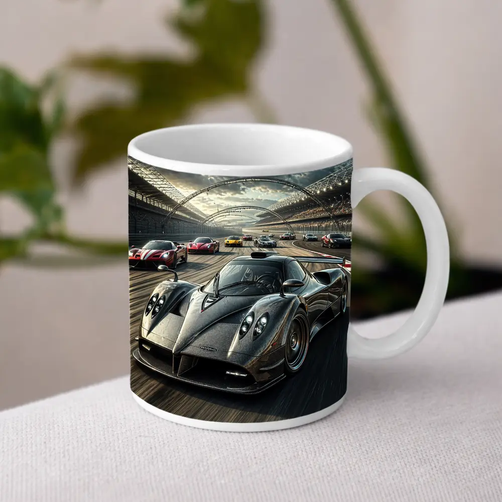 Pagani Zonda Racing on Track Dramatic Sky – Mugs