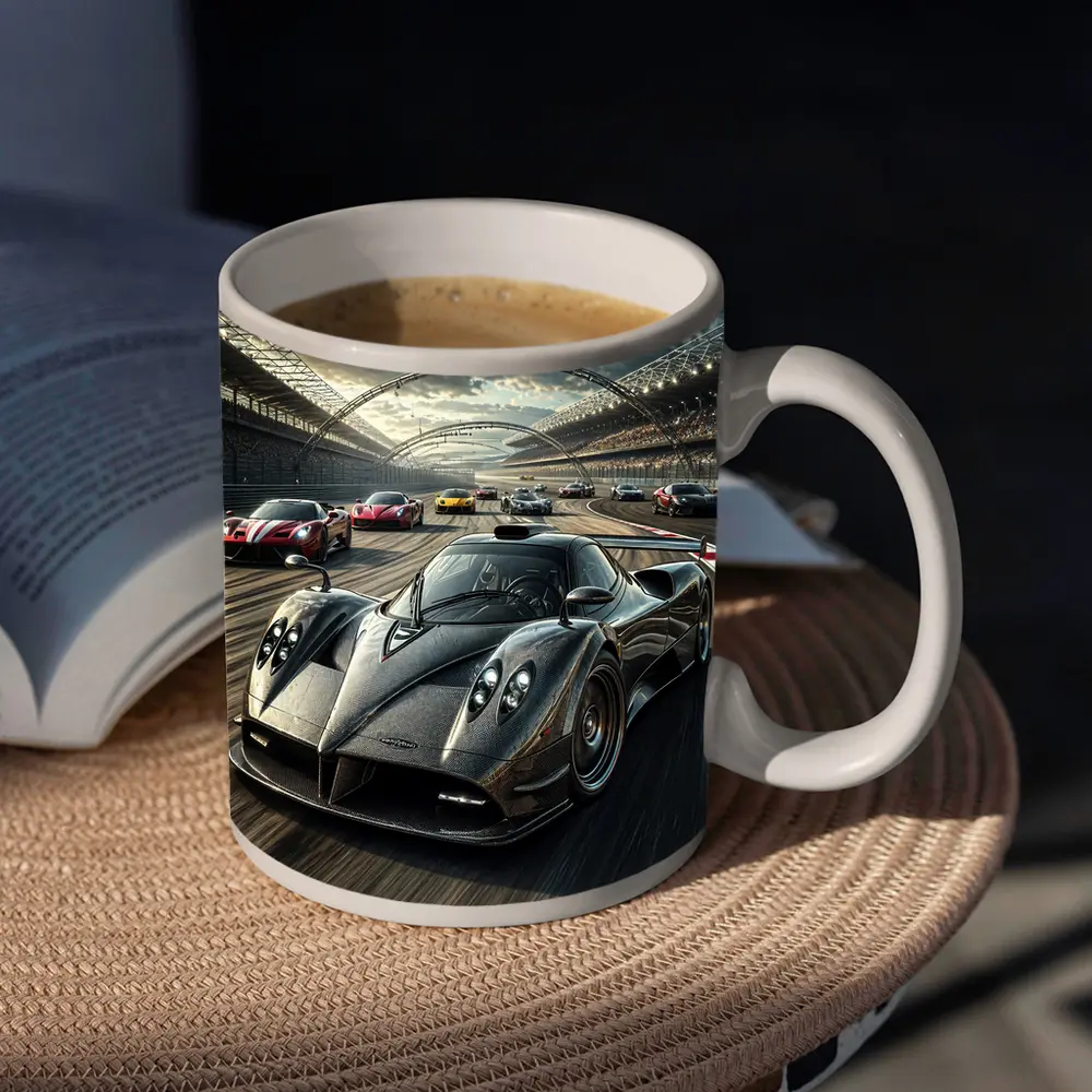 Pagani Zonda Racing on Track Dramatic Sky – Mugs