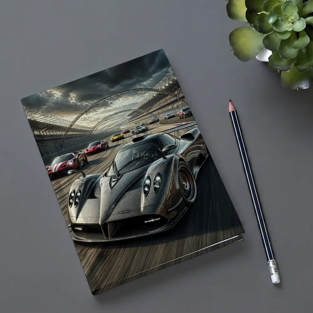 Pagani Zonda Racing on Track Dramatic Sky – Notebooks