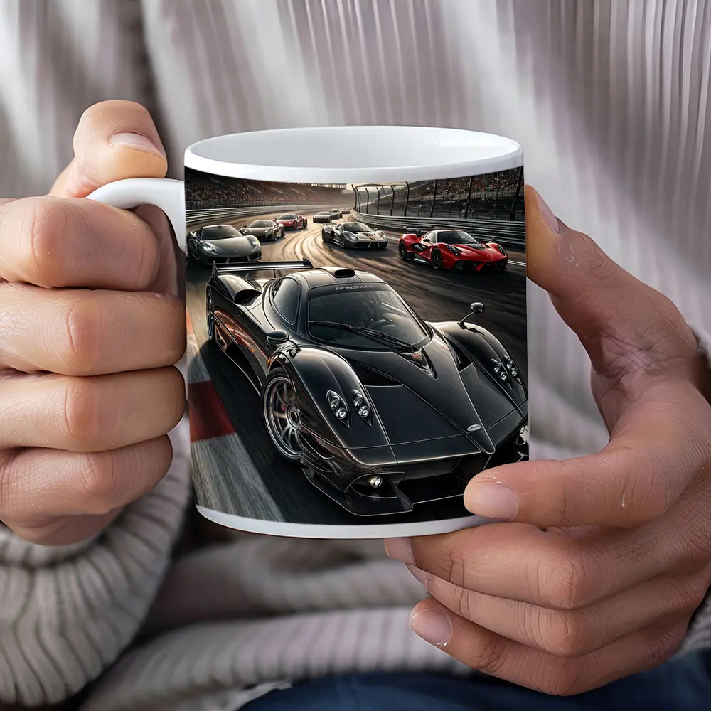 Pagani Zonda Racing on Track Sunset – Mugs