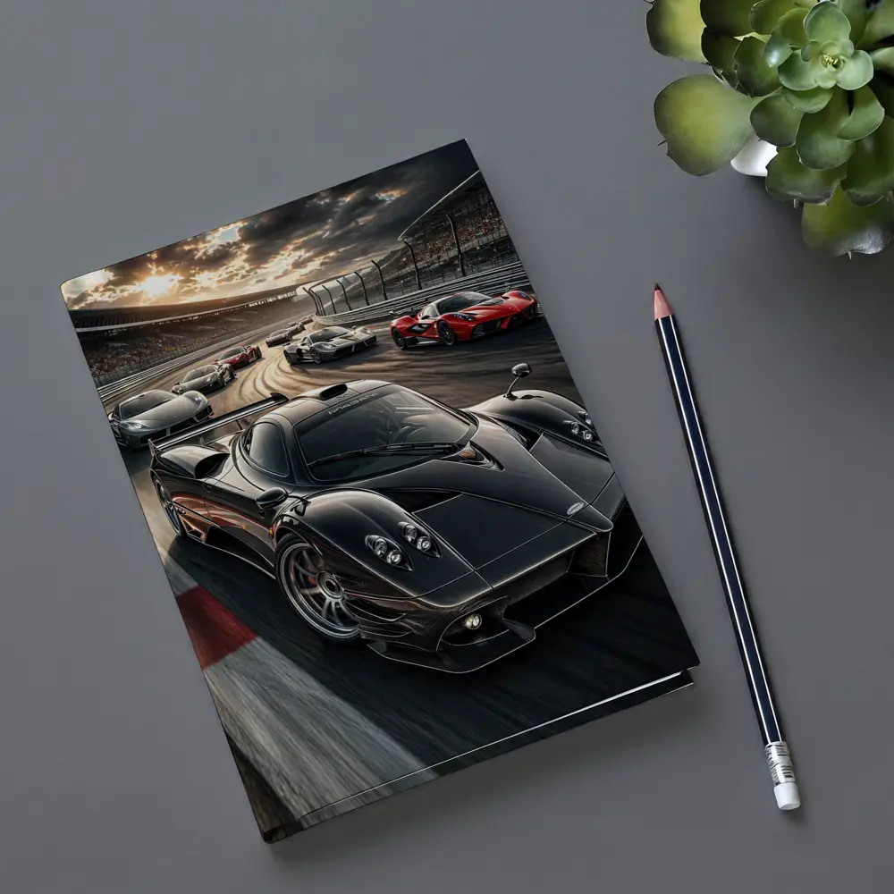 Pagani Zonda Racing on Track Sunset – Notebooks