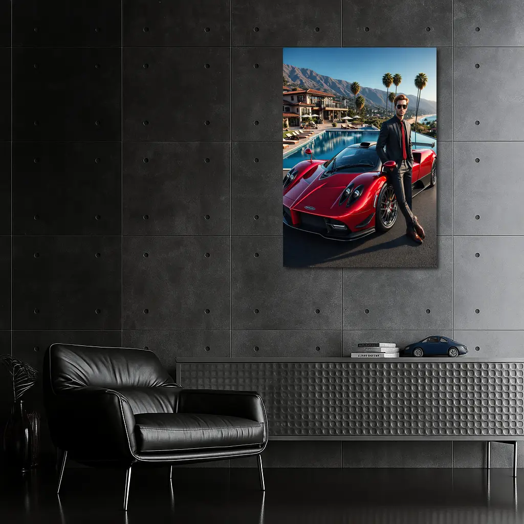 Pagani Zonda Red Supercar Luxury Villa – Wall Art
