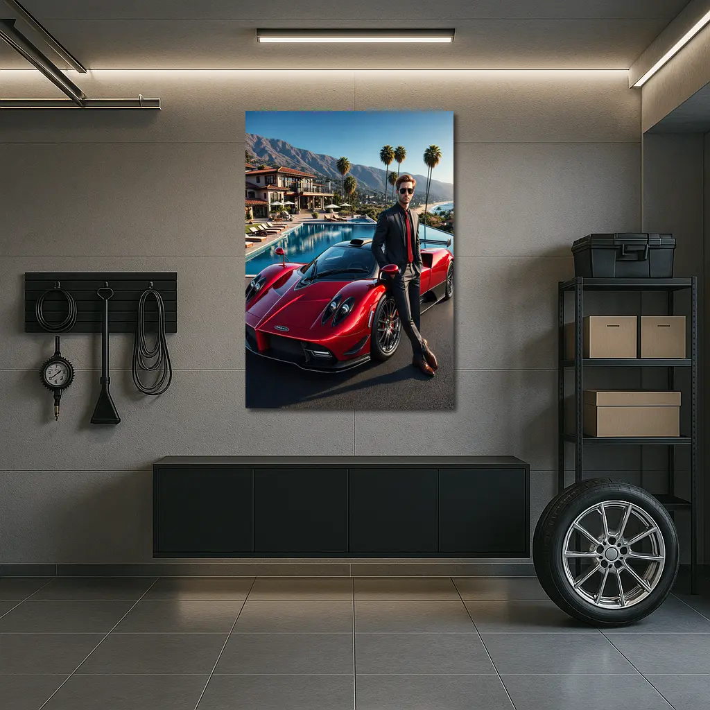 Pagani Zonda Red Supercar Luxury Villa – Wall Art
