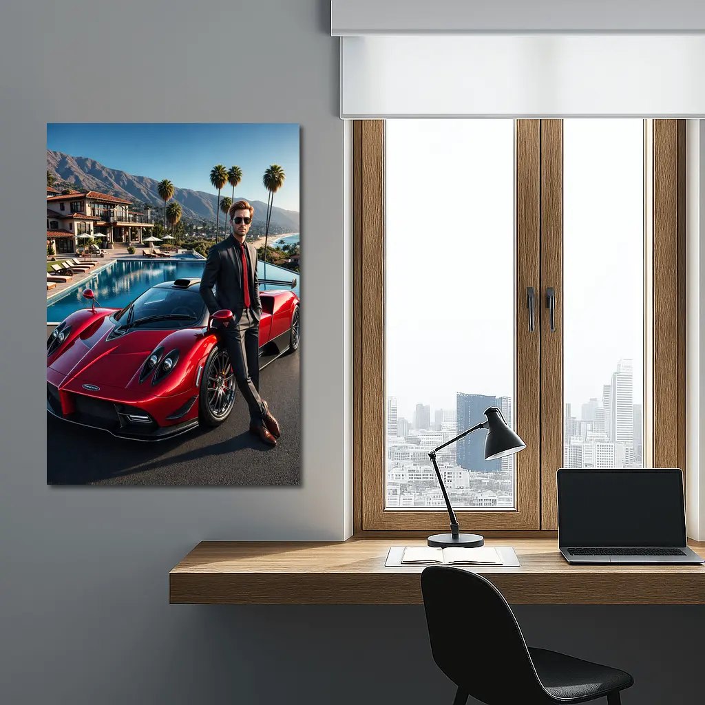 Pagani Zonda Red Supercar Luxury Villa – Wall Art