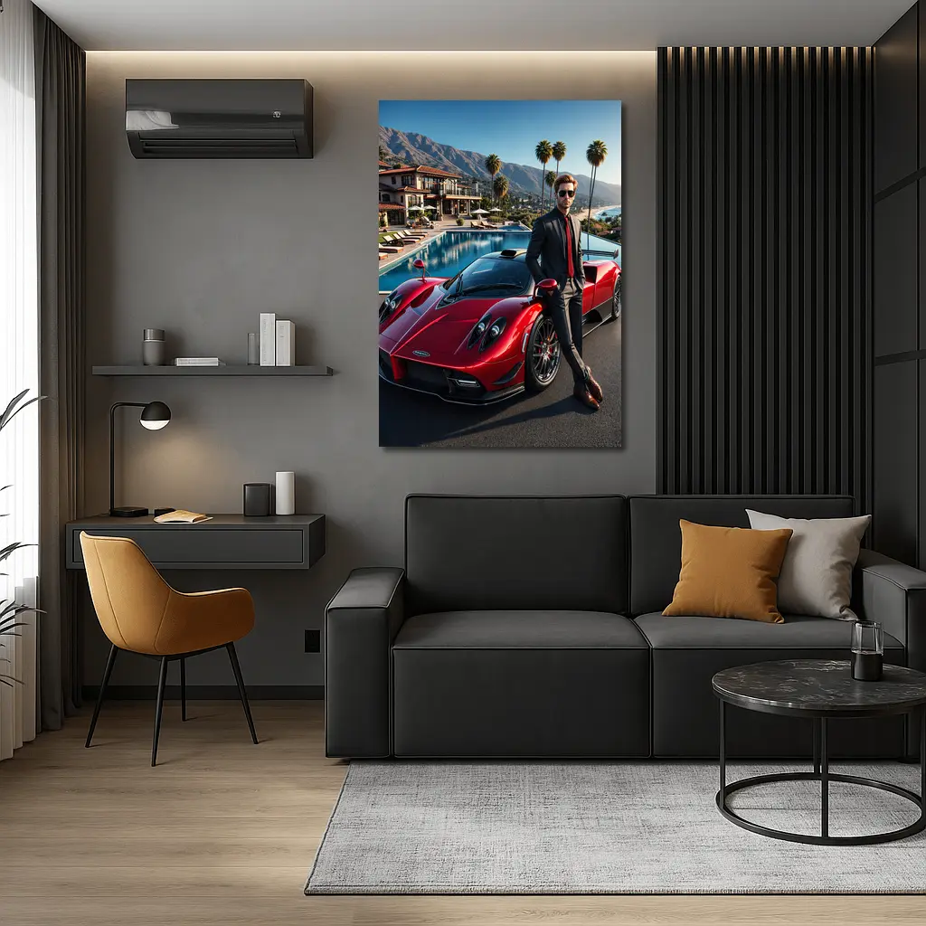 Pagani Zonda Red Supercar Luxury Villa – Wall Art