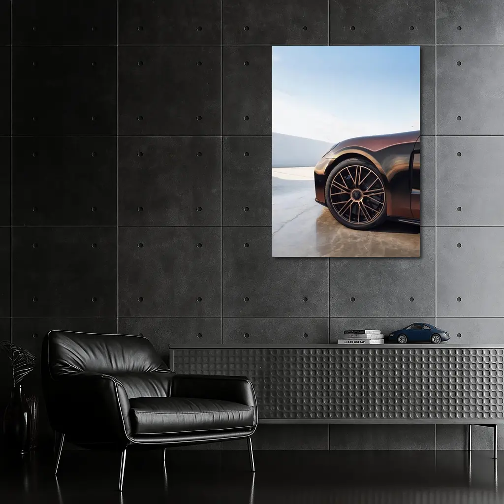 Porsche Panamera Brown Wheel Detail Parking – Wall Art
