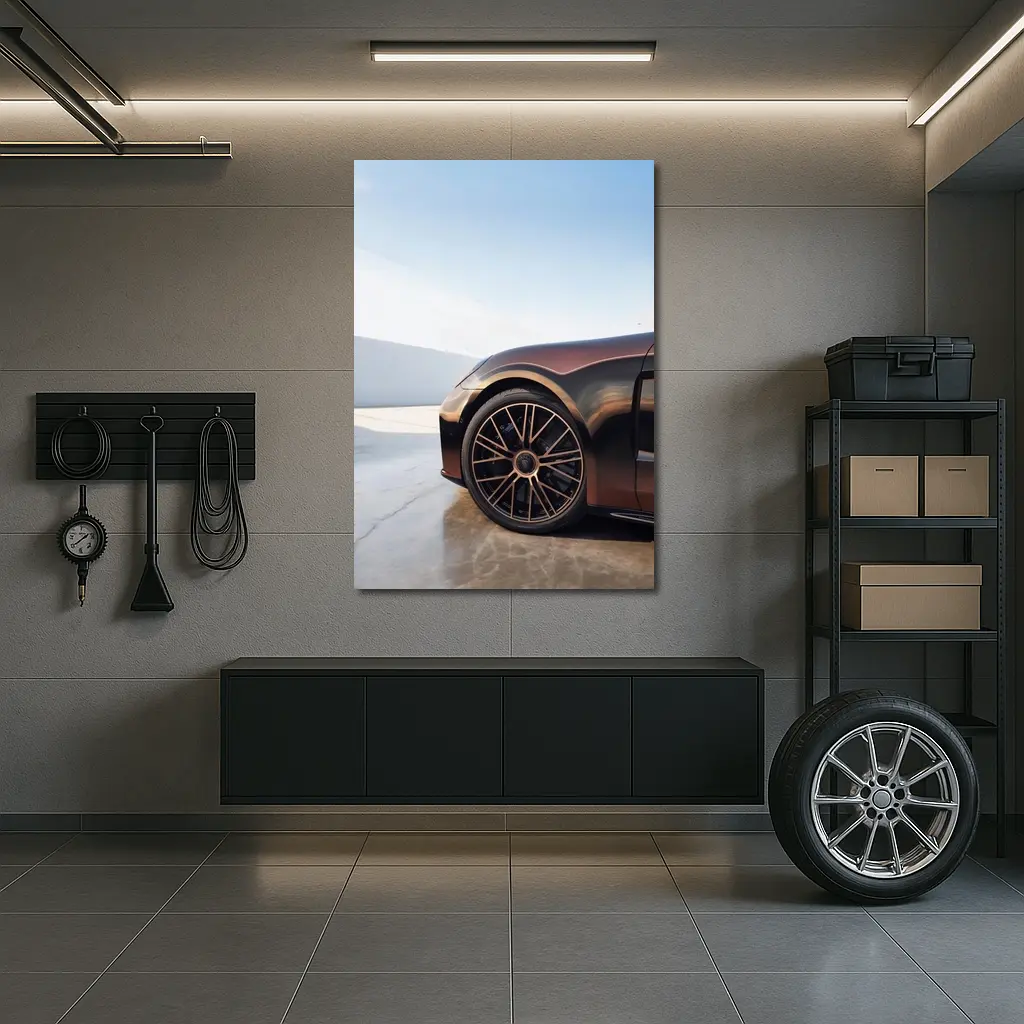 Porsche Panamera Brown Wheel Detail Parking – Wall Art