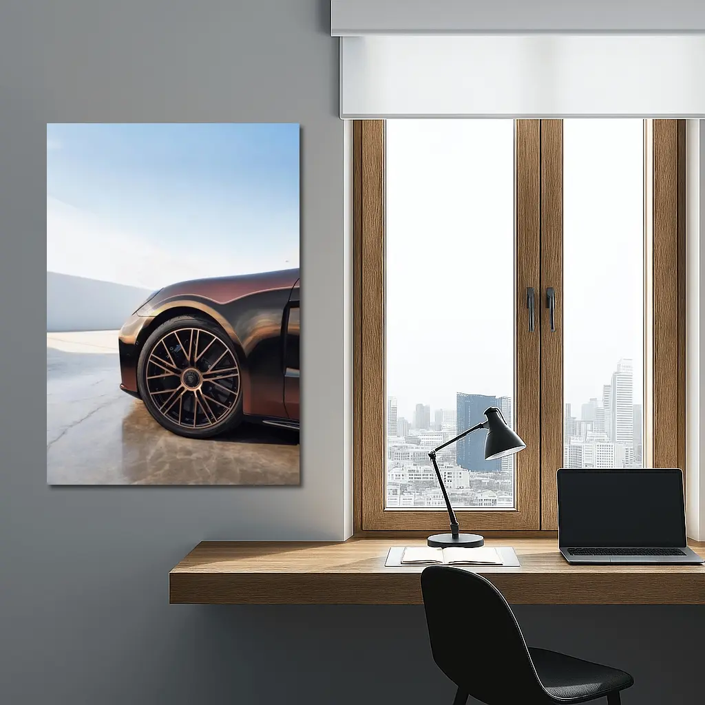 Porsche Panamera Brown Wheel Detail Parking – Wall Art