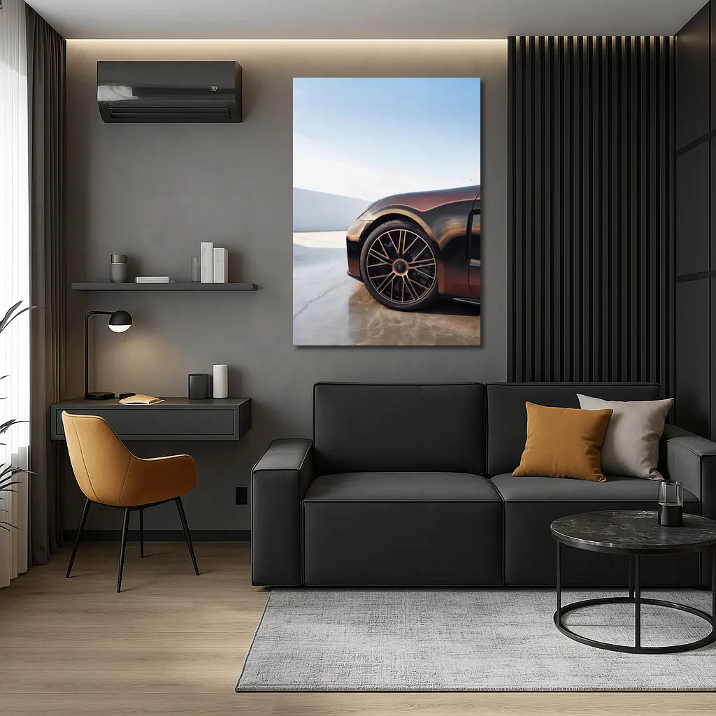 Porsche Panamera Brown Wheel Detail Parking – Wall Art