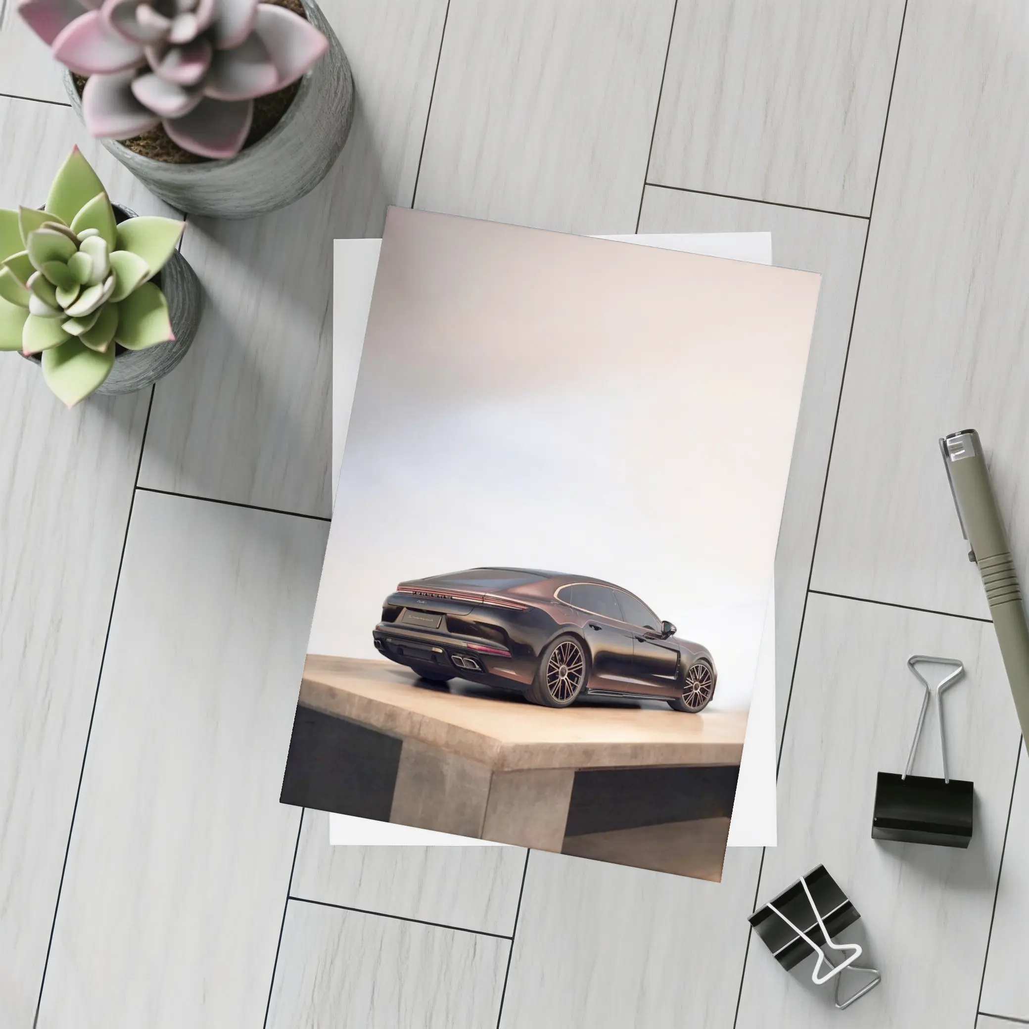 Porsche Panamera Dark Brown Studio Display – Postcards