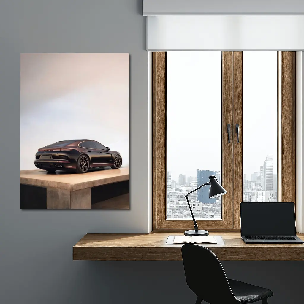 Porsche Panamera Dark Brown Studio Display – Wall Art