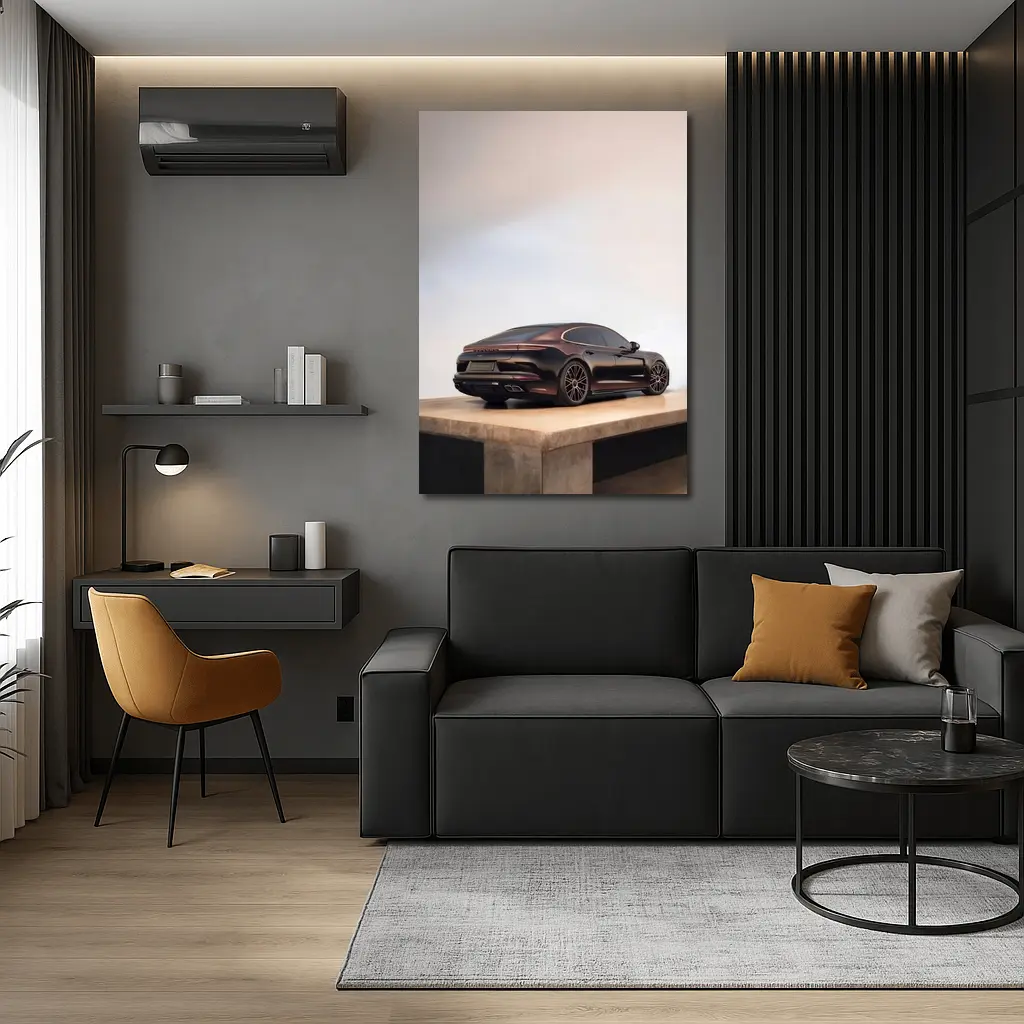 Porsche Panamera Dark Brown Studio Display – Wall Art