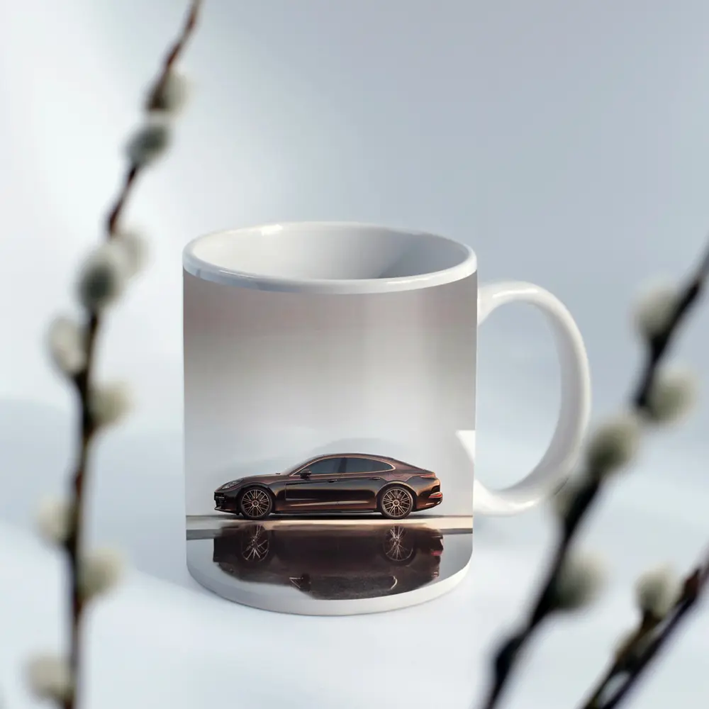 Porsche Panamera Dark Brown Minimal Studio – Mugs