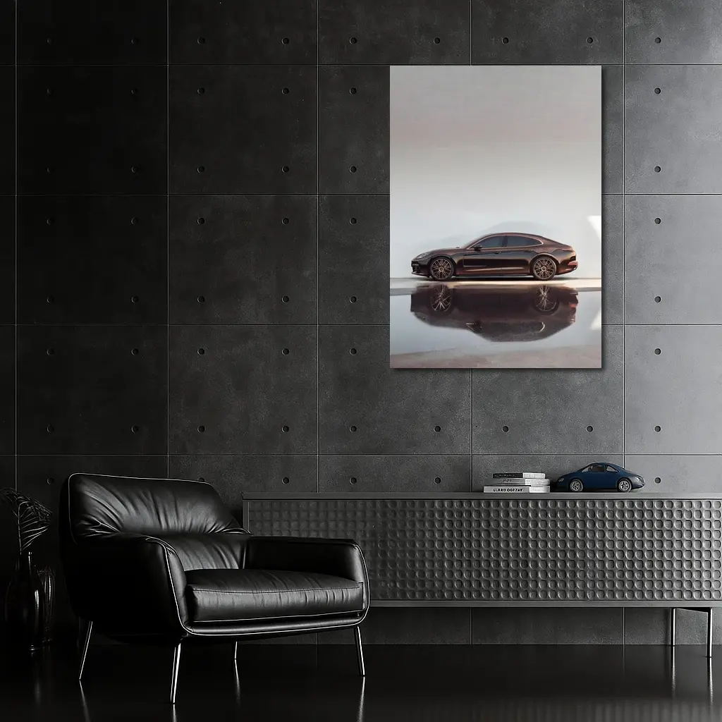 Porsche Panamera Dark Brown Minimal Studio – Wall Art
