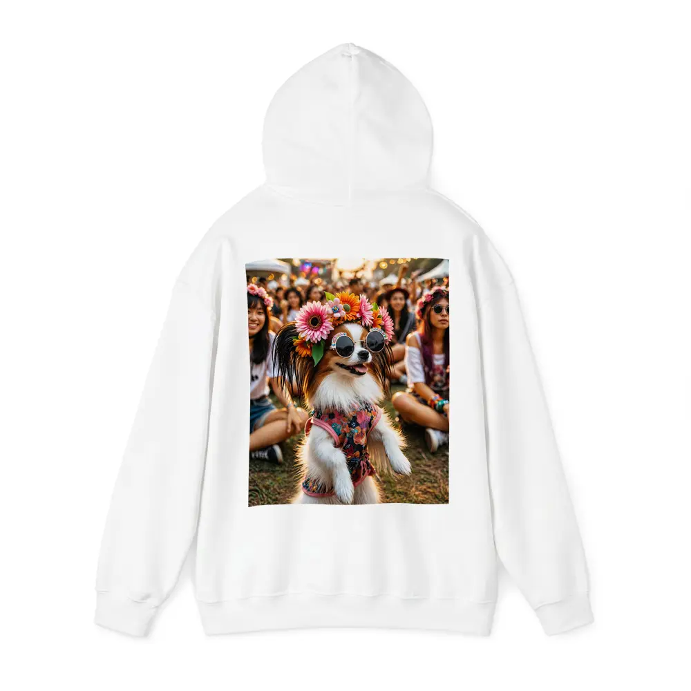 Papillon Dog Flower Crown Music Festival – Hoodies