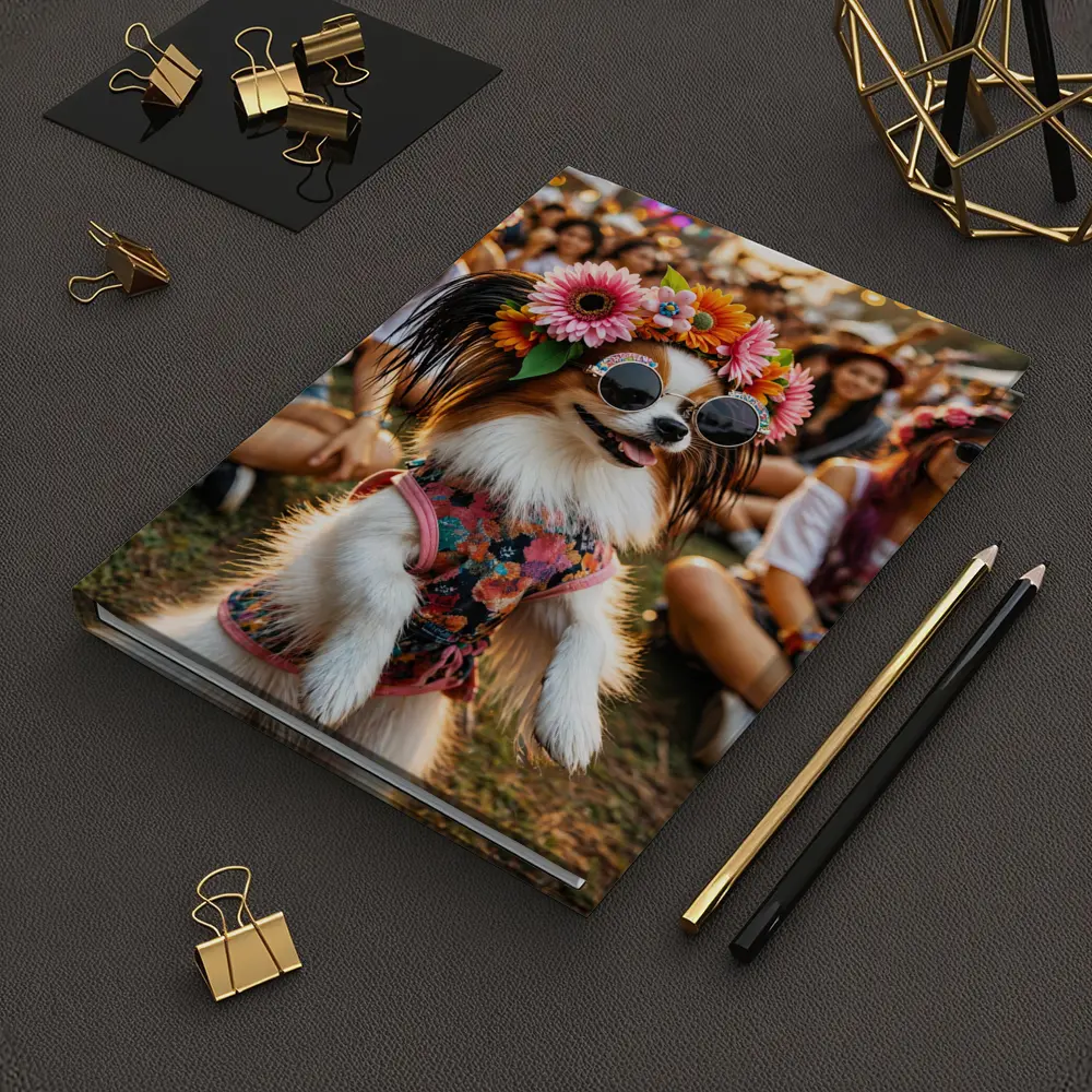 Papillon Dog Flower Crown Music Festival – Notebooks