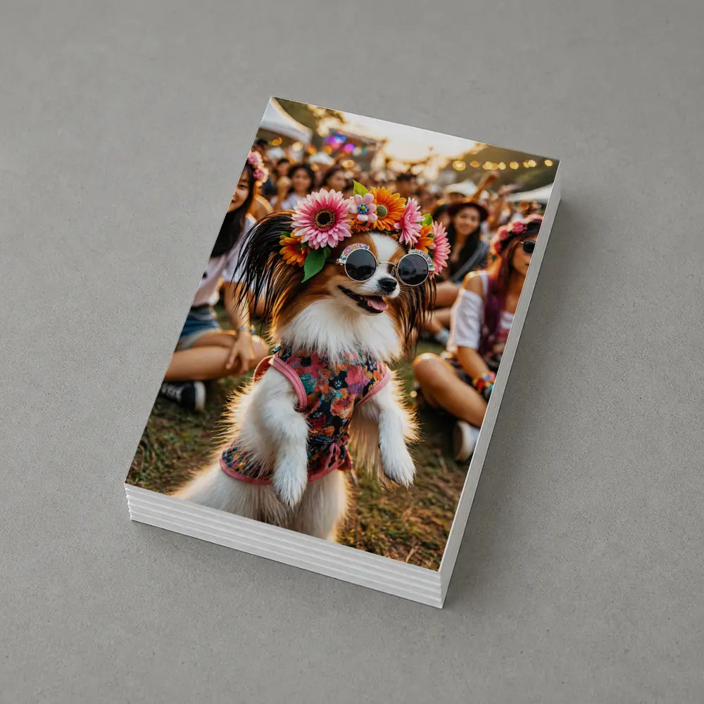 Papillon Dog Flower Crown Music Festival – Postcards