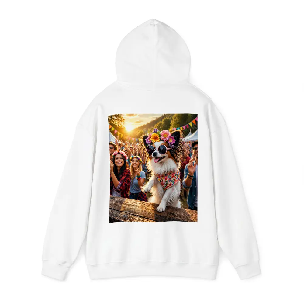 Papillon Dog Sunglasses Flowers Music Festival – Hoodies