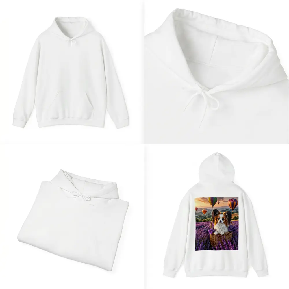 Papillon Dog Lavender Field Hot Air Balloons – Hoodies