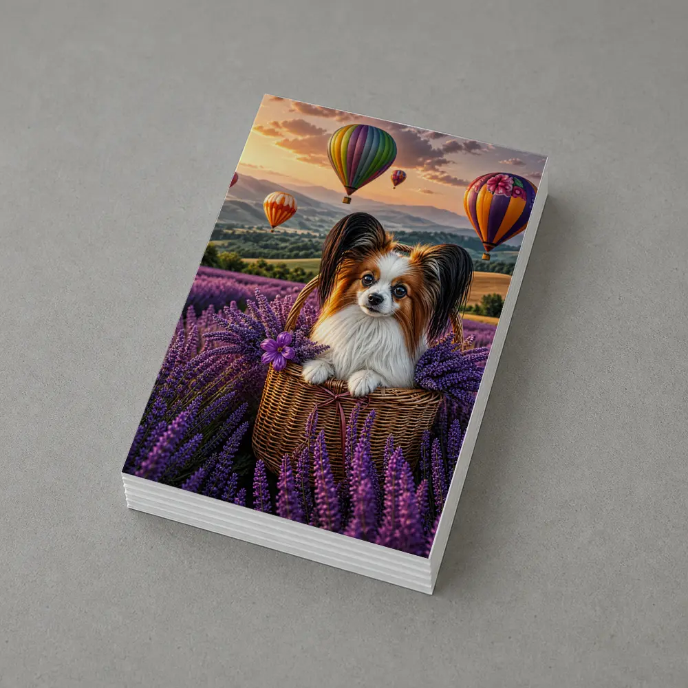 Papillon Dog Lavender Field Hot Air Balloons – Postcards