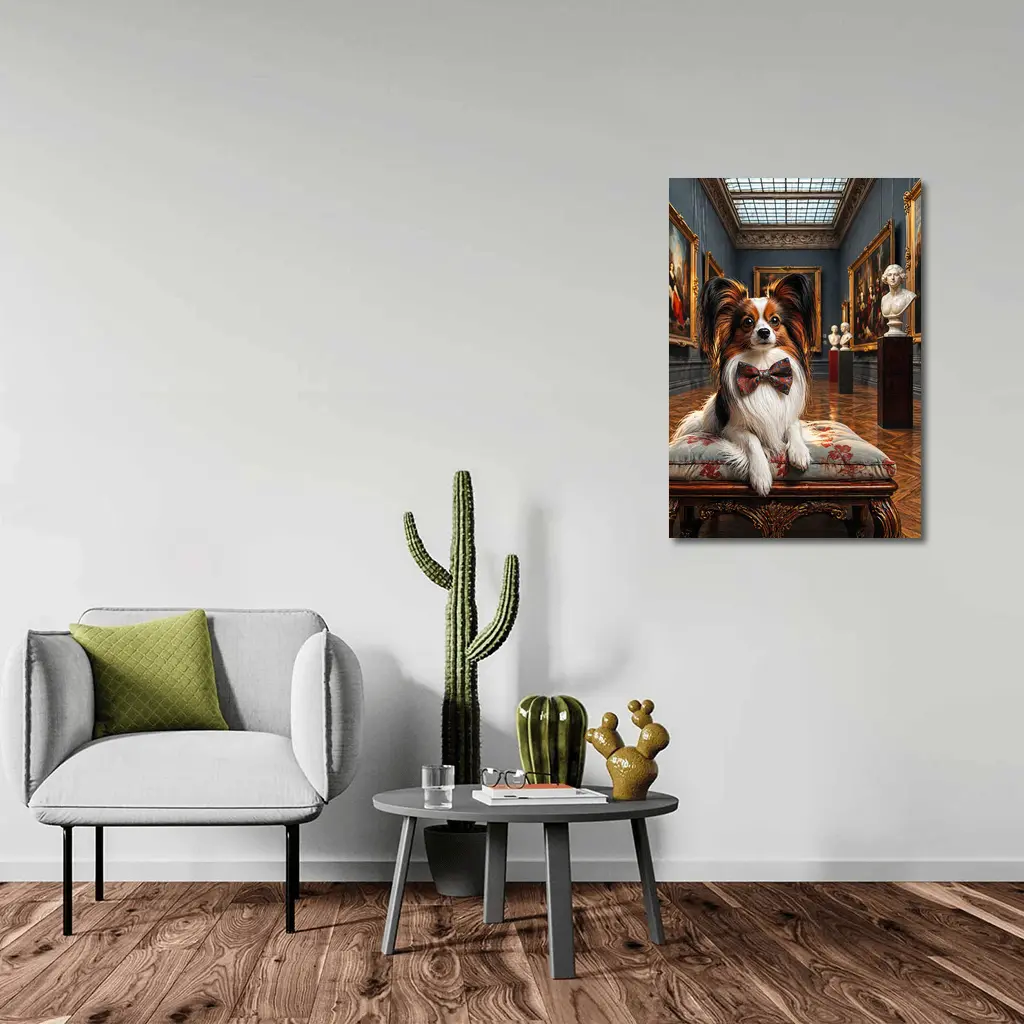 Papillon Dog Wearing Bow Tie Art Gallery – Wall Art