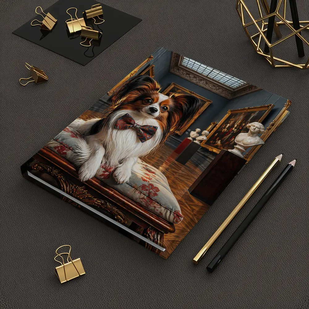 Papillon Dog Wearing Bow Tie Art Gallery – Notebooks