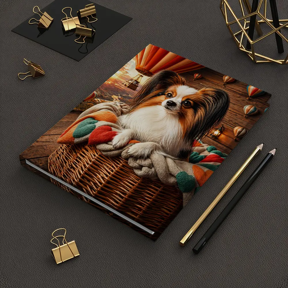 Papillon Dog Hot Air Balloon Sunset – Notebooks