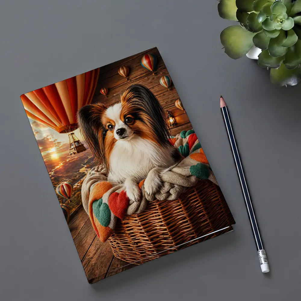 Papillon Dog Hot Air Balloon Sunset – Notebooks