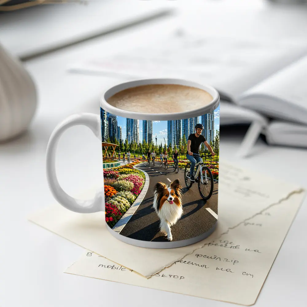 Papillon Dog City Park Bicycle Ride – Mugs