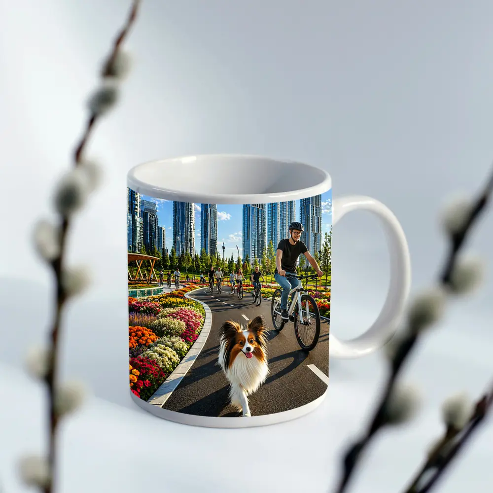 Papillon Dog City Park Bicycle Ride – Mugs