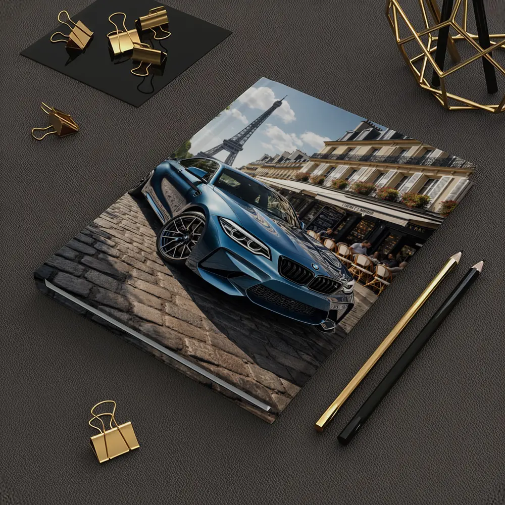 BMW M2 Parked on Paris Cobblestone Street – Notebooks