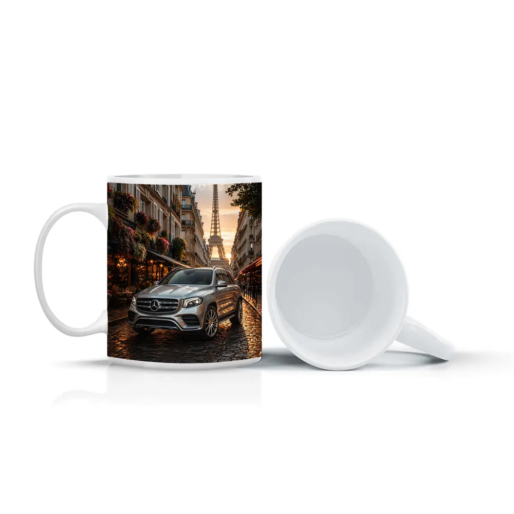 Mercedes GLB Silver SUV Paris Street – Mugs