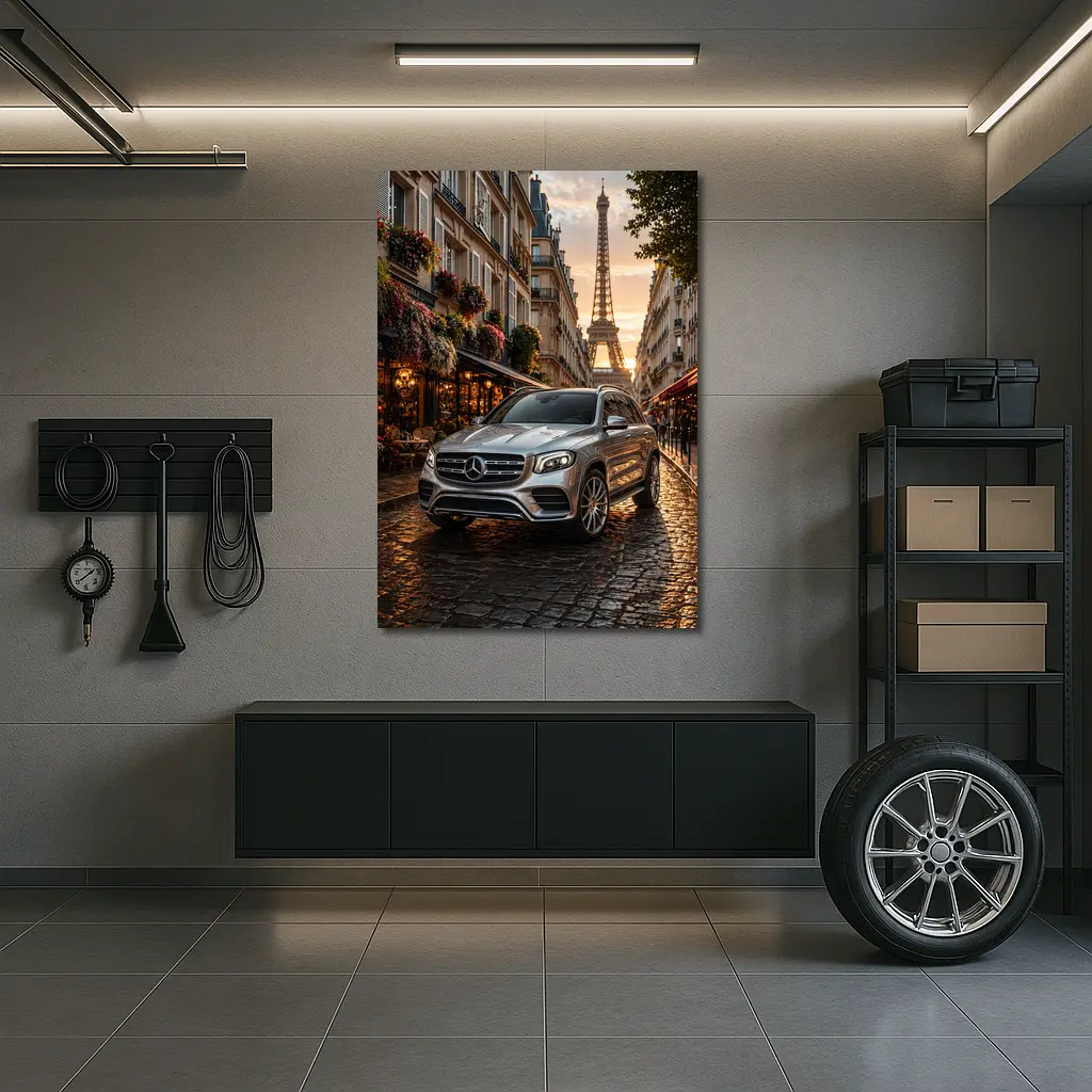 Mercedes GLB Silver SUV Paris Street – Wall Art