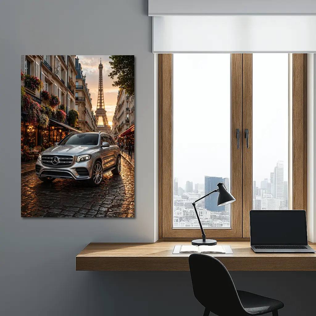 Mercedes GLB Silver SUV Paris Street – Wall Art