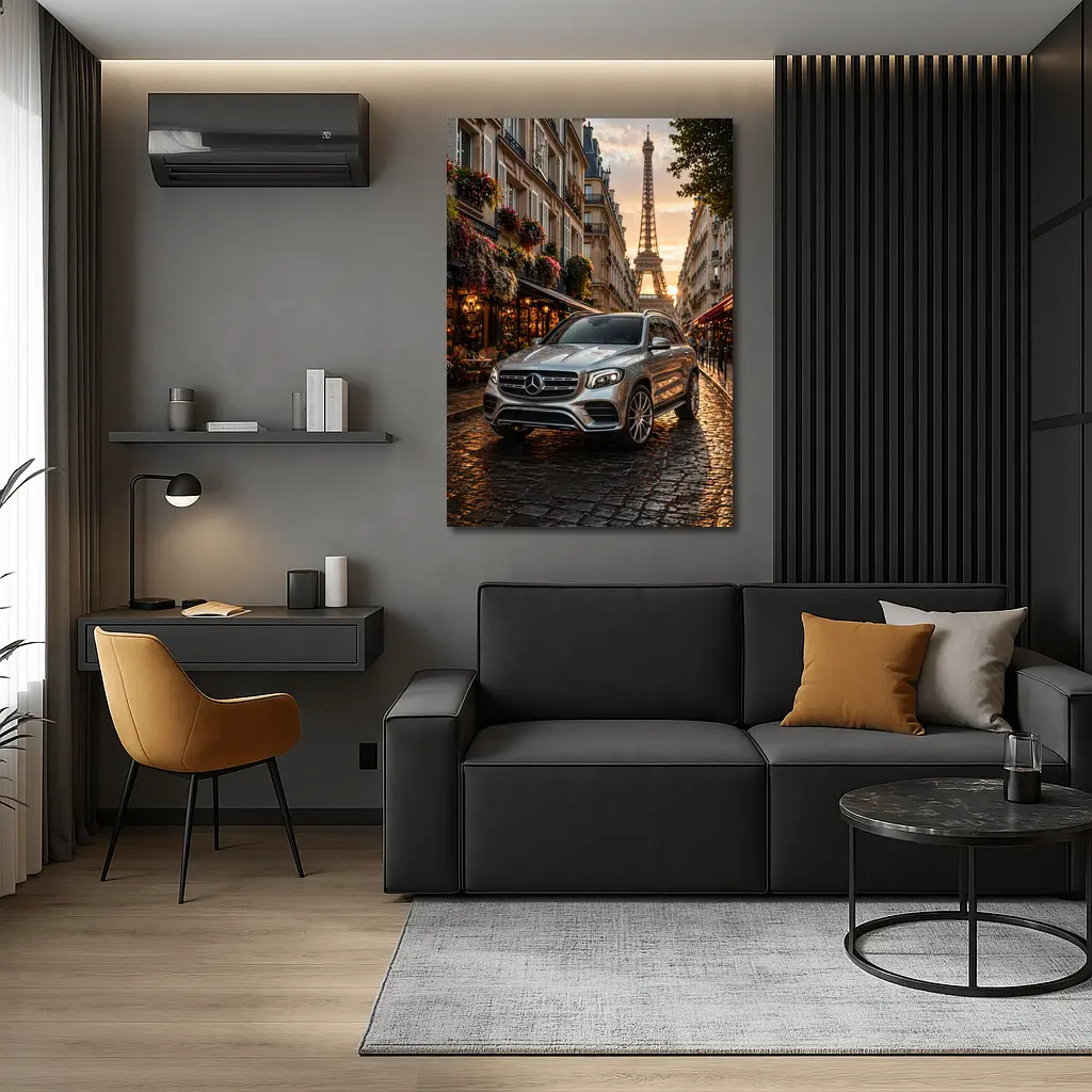Mercedes GLB Silver SUV Paris Street – Wall Art