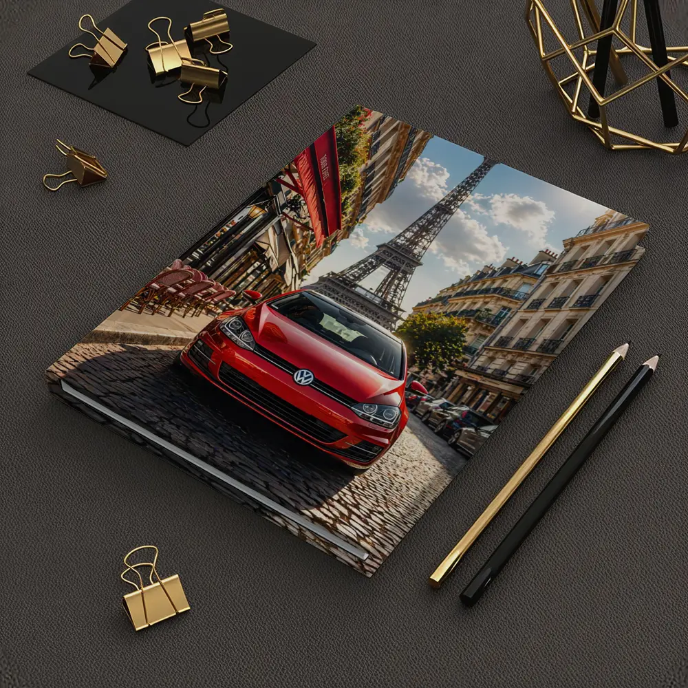 Red Volkswagen Golf GTI Paris Eiffel Tower – Notebooks